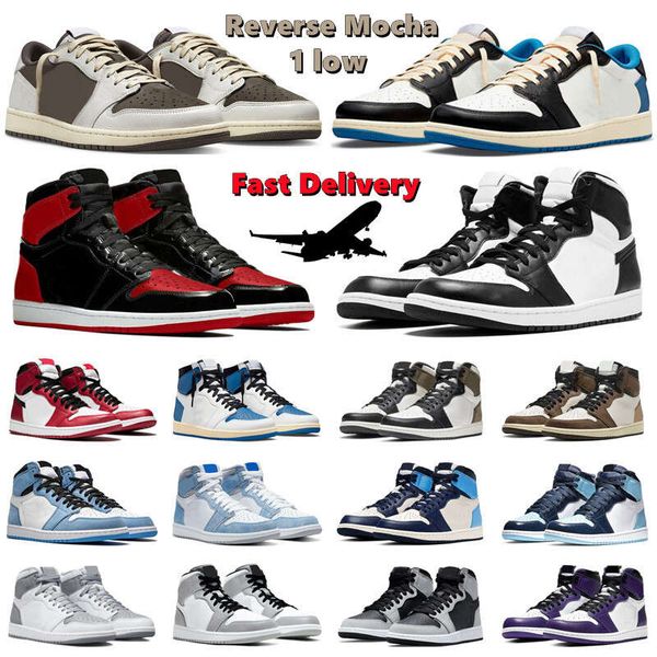 

basketball shoes mens trainer sport sneakers black white dark mocha og 1 reverse mocha chicago rebellionaire bred patent visionaire
