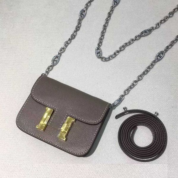 

designer constanc bags herme handbags 2022 new stewardess mini kangkang hbutton pig nose chain palm grain cow leather small square