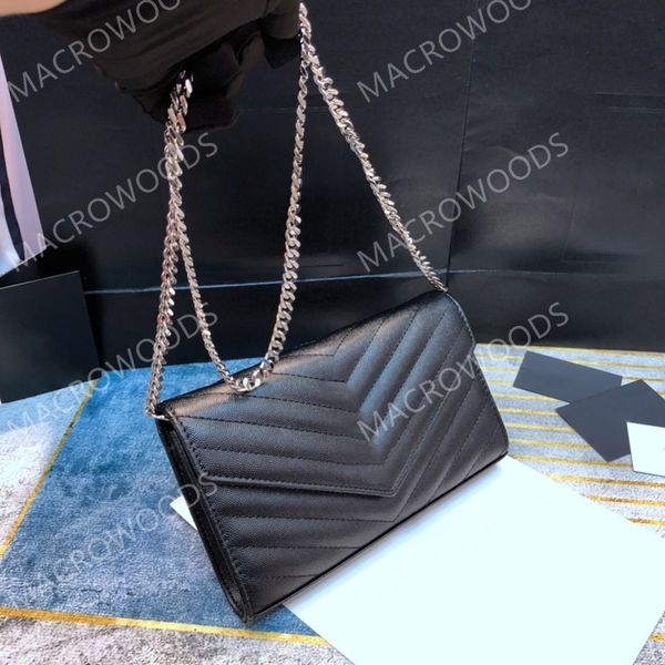 

designer shoulder bags matelasse chain wallet in grain de poudre embossed leather messenger bags for women handbag luxury clutch flap lady h