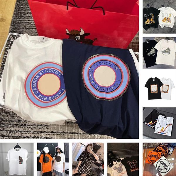 

mens women tees summer t shirt 2021 luxury short sleeve brand designer letter fashion cotton hip hop lady casual clothes high 322a, White