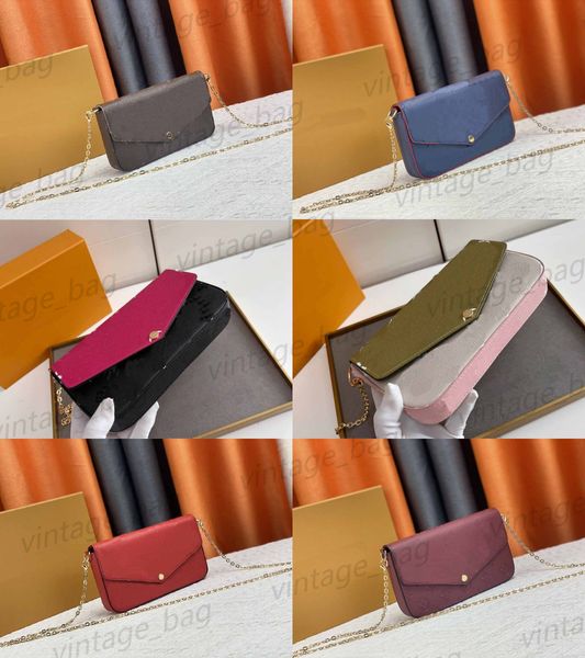 

cross body pochette felicie chain bag women shoulder pouch damier canvas coin purse key card holder wallet empreinte handbag messenger flap
