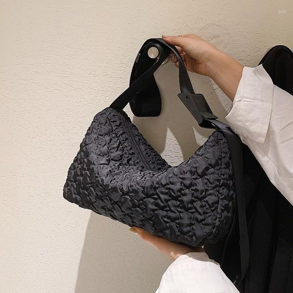 

evening bags elegant female pleated underarm bag high-quality oxford womens designer handbag high capacity shoulder messenger