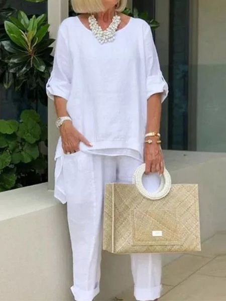 

women's tracksuits 2pcs zanzea women's long sleeve asymmetrical pant sets autumn tracksuit fashion blouse elastic waist solid urba, Gray