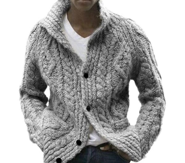 

men's sweaters designer casual knitting cardigans winter warm button-up turn-down collar knit jacket coats fashion solid sweaters, White;black
