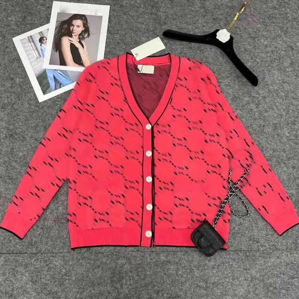

designer womens sweaters red fashion brand full body classic logo pattern decorative cardigan sweater knit jackets luxury designer women clo, White;black