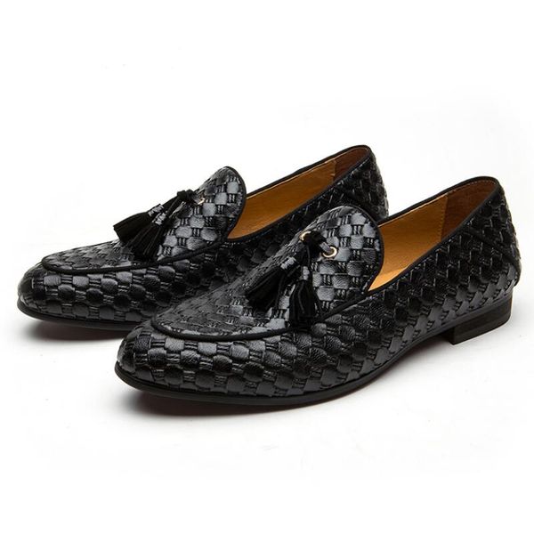 

2022 new loafers shoes breathable casual beans fashion men's leather shoes zapatillas hombre a1, Black