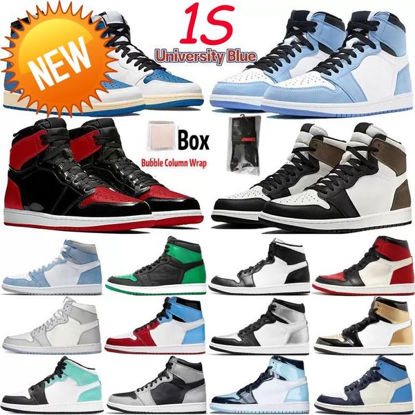 

mens og dark mocha men women jumpman 1s high basketball shoes unc university blue fearless obsidian men 1 outdoor breathable sports trainer, Black