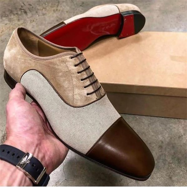 

Men Gentleman Oxford Shoes PU Stitching Color Matching Lace Fashion Classic Business Casual Wedding Party Daily Dress Shoes, Clear