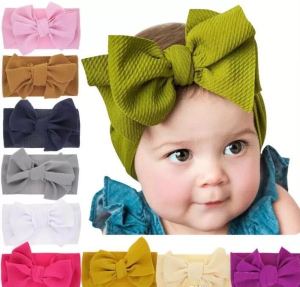 

baby girl girls big bow cross headbands kids hair clips bows elastic headwear headdress hair band headwrap turban knot children hair, Slivery;white