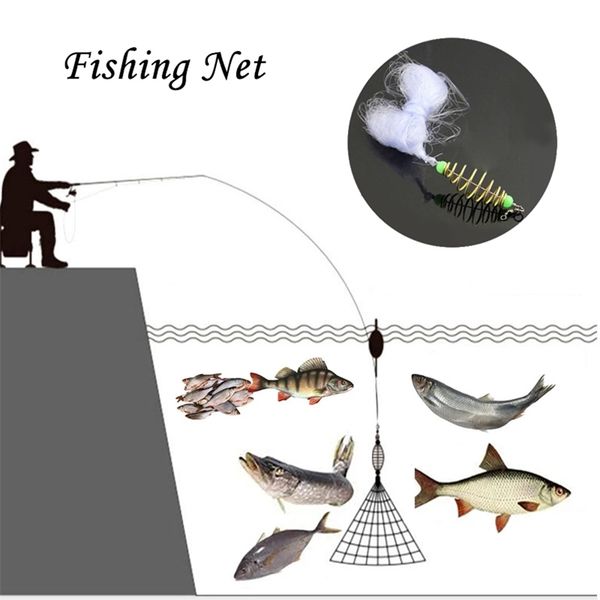 

11 size winter fishing net trap mesh luminous bead netting sea fish net tackle design copper shoal cast gill feeder fishing trap 220811