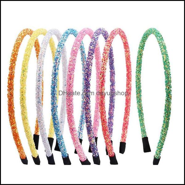 

headbands hair jewelry girls glitter headband soft bands fashion women party hairbands shiny head wear accessor dham9, Silver