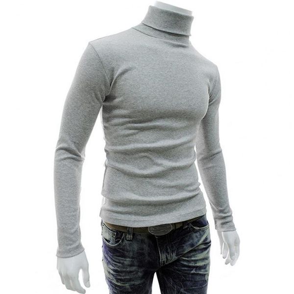 

long sleeve sweaters turtleneck men pullover soft solid color stretchy knitted shirt for autumn winter, White;black