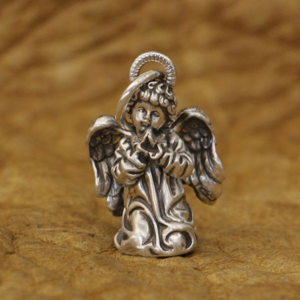 

linsion 925 sterling silver praying angel pendant charms cute gift ta368