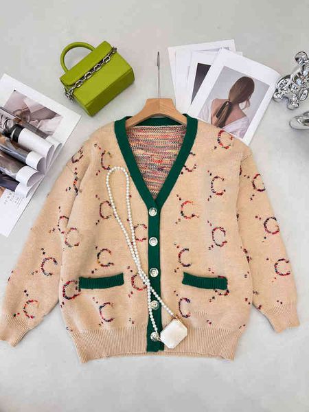 

designer womens sweaters khaki classic brand fashion logo back tiger print cardigan sweater luxury designer women clothing apparel, White;black