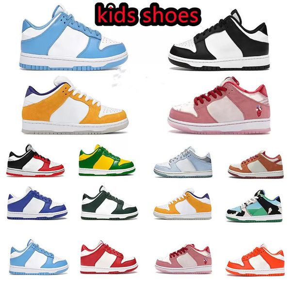 

2022 childrens designer dunks kids skate shoes skate toddler sb low sneakers boys girls unc black white panda syracuse chunky lime ice tenni
