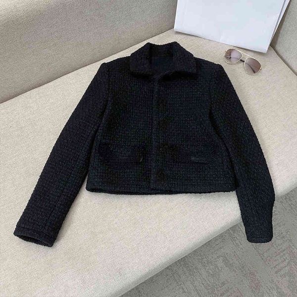 

women's jackets c home autumn winter new french elegant small fragrance wool tweed single row gold button short coat, Black;brown