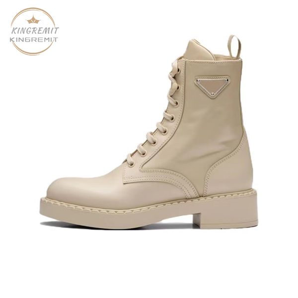 

designer boots women boots rois monolith boot calfskin martin shoes ladies thick bottom boot detachable nylon pouch combat shoe, Black