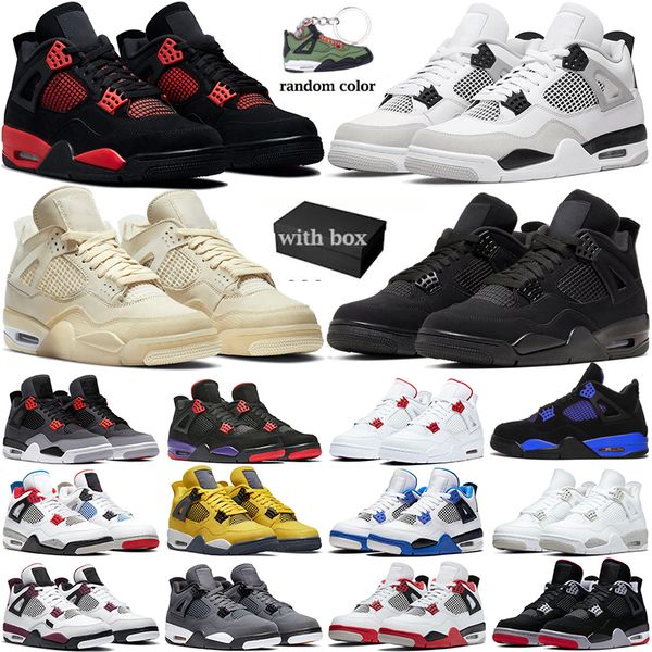 

with box jumpman 4 basketball shoes for men women 4s military black cat sail red thunder white oreo infrared mens sports sneakers shoe big