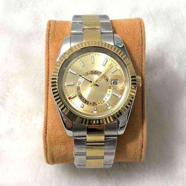 

huiya06 2021 sky mens automatic watch automatic 2813 movement watches stainless steel 42mm luminous waterproof wristwatches gifts, Slivery;brown