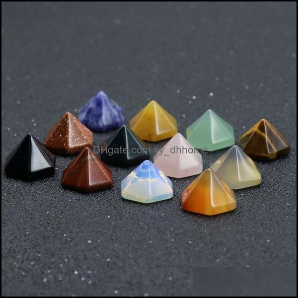 

stone loose beads jewelry natural crystal pyramid face acc mineral statue ornament home decoration drop delivery dhc6q, Black