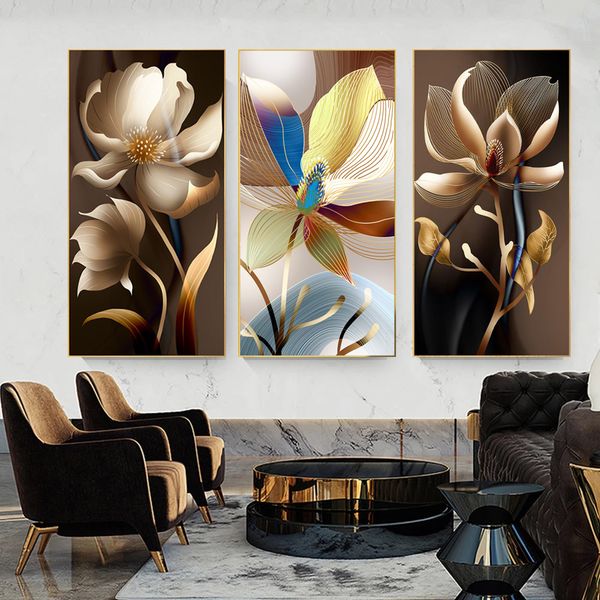 

nordic flower canvas wall paintings luxury gold lines modern picture canvas prints and posters wall picture gallery home decor