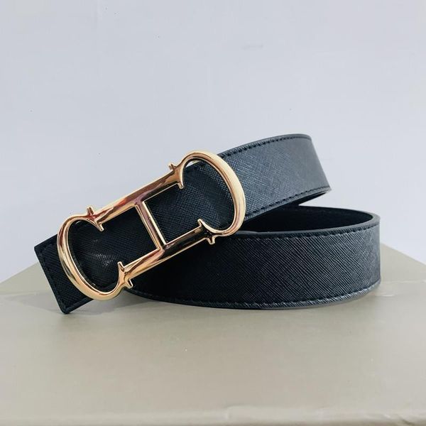 

belts for women men fashion real leather luxury gold sliver buckle belt jeans cowhide girdle smooth, Black;brown
