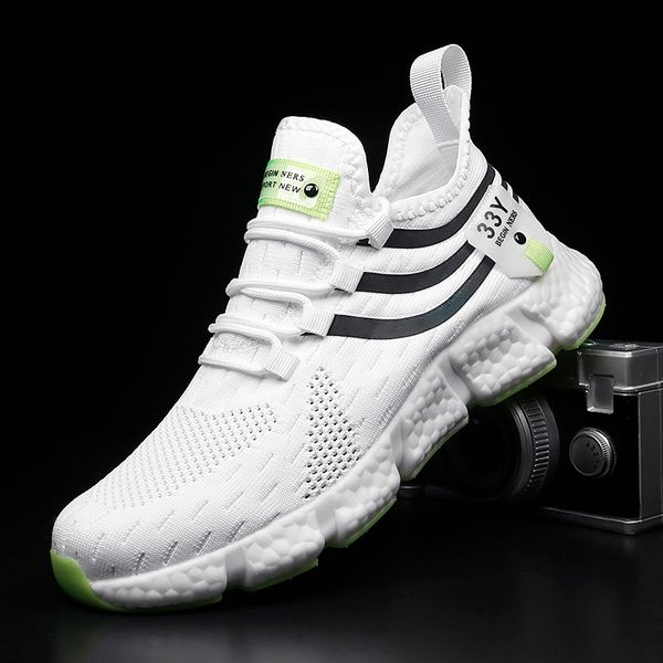 

fashion mesh men sneakers breathable couple sports shoes comfortable classic casual flying woven women tenis masculino 220811, Black;brown