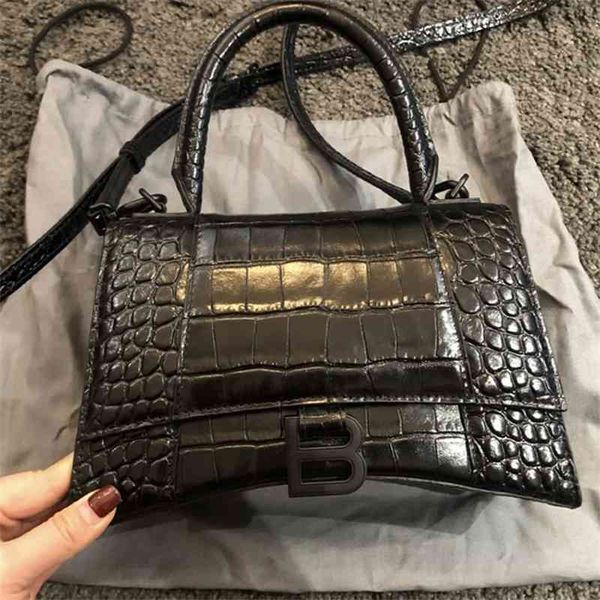 

handbags designer balencaigass trendy bags version bag high hourglass b home leather crocodile 2022 fashion versatile one portable diagonal