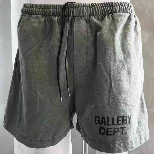 

fashion casual designer galleryes pantsshorts fog high street couple drawstring printed letter beach pants, Black