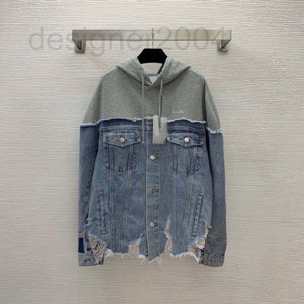 

women's jackets designer 22 early autumn new silicone embossed old hole cowboy patched sweater button long sleeve hoodie xexf, Black;brown