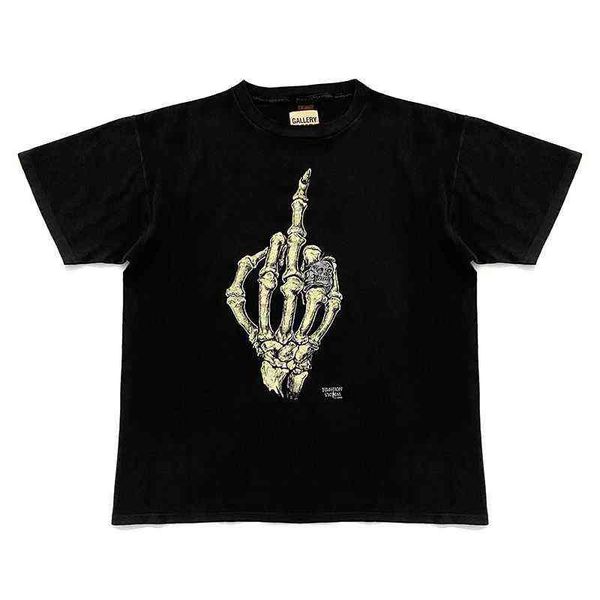 

men's t shirts dept designer tshirts galleryes mens street skull hand bone print casual loose round neck short sleeve t-shirt, White;black