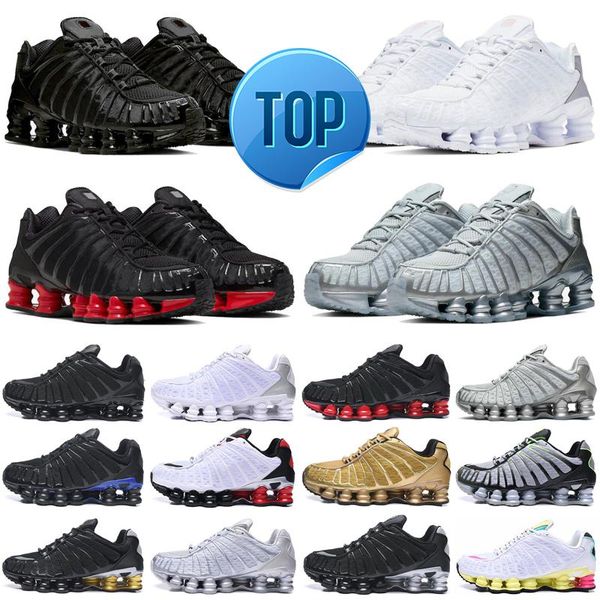 

2022 shox tl r4 running shoes men women triple white silver red platinum mens womens trainers sports sneakers runners, Black