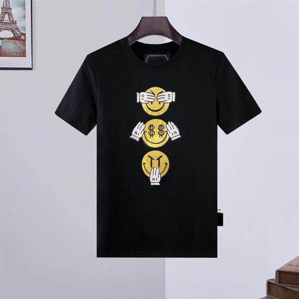 

2021ss summer men t-shirts cotton shirts solid color short sleeve pp tees slim breathable men's streetwear male us size 278l, White;black