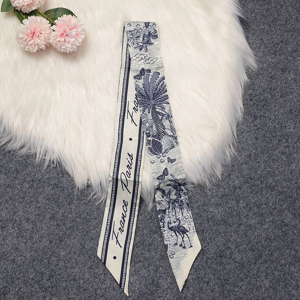 

mulberry silk scarf womens french retro robin hair band silk scarf fashion hair band hair tie small ribbon, Blue;gray