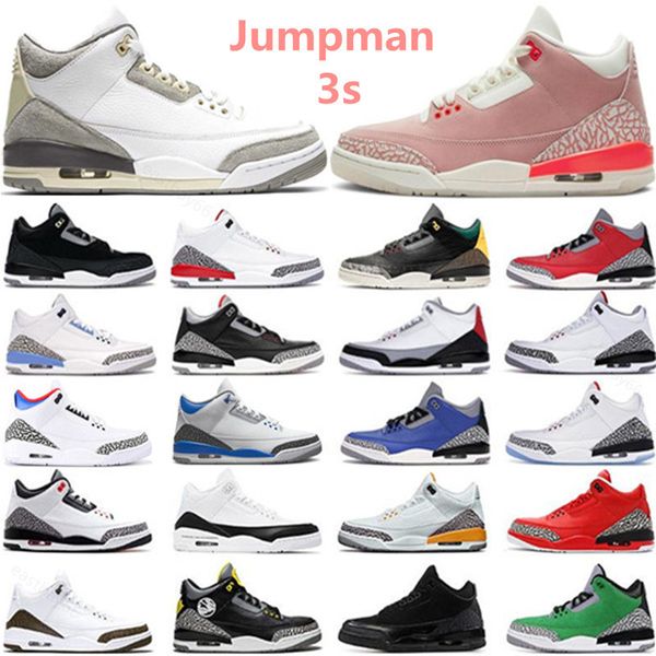 

2022 jumpman 3s basketball shoes a ma maniere rust pink unc true blue pure white black cement fire red cyber monday cool grey animal men wom