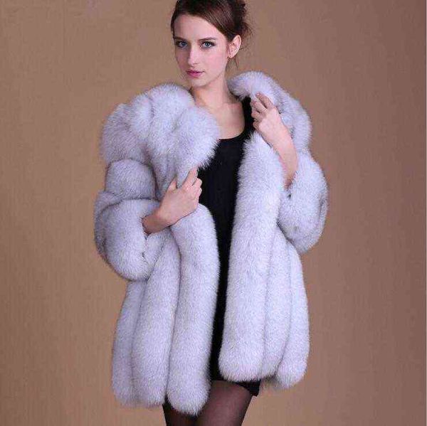 

2021 women winter faux fur coat thicken outerwear colorful jacket luxury ladies fur coat s-4xl t220810, Black
