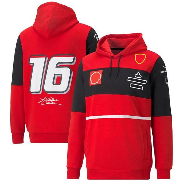 

2022 new f1 team hooded sweater custom red racing suit casual sports sweater