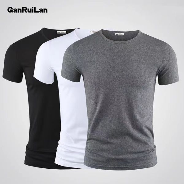 

3pcs men's tees t shirt men fashion trends fitness tshirt summer o neck short sleeve b01389, White;black