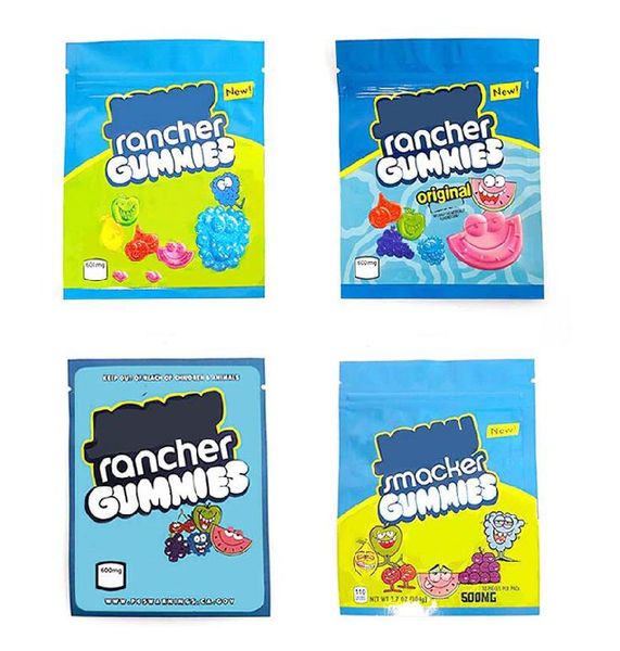 

plastic packaging bags jo lly ran cher rma ch er gummies so urs artifcially ca ndy resealable edibles 600mg 500mg pack bag