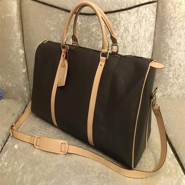 

54cm large capacity women travel bags 2021 quality men shoulder duffel bags luggage bottom rivets with lock head251r