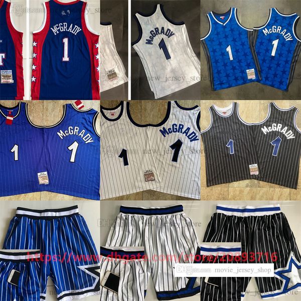 

mitchell ness authentic embroidery basketball tracy 1 mcgrady jerseys retro stripe 2003-04 2000-01 real stitched breathable sport all-star 2, Black;red