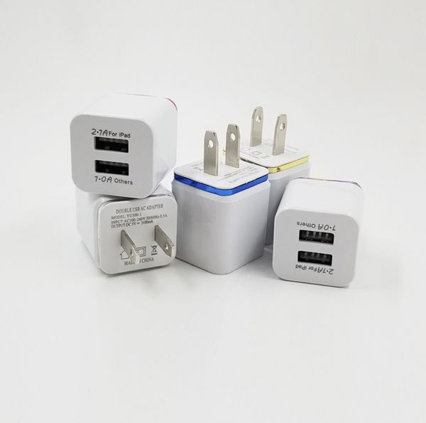 

2.1a ac 2 plastic usb power adapter dual usb wall charger for samsung/iphone/htc/android phones
