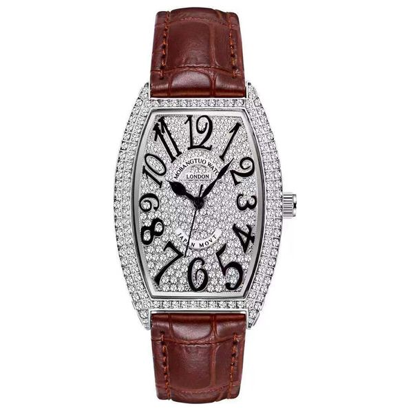 

luxury womens watches designer new all-match genuine ladies watch digital model gypsophila quartz waterproof women watch barrel-shaped fashi, Slivery;golden