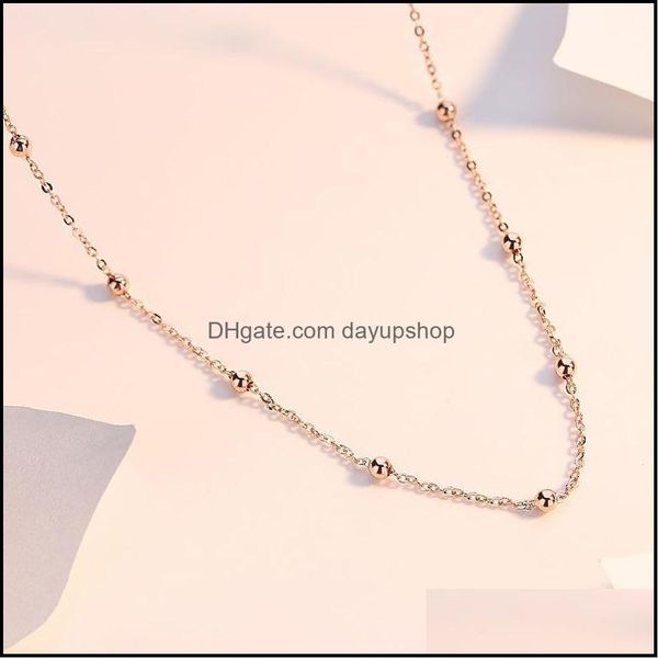 

chains necklaces pendants jewelry jrsr 100% 925 sterling sier original all-match round bead clavicle chain fit women holiday gifts dhwnq, Silver