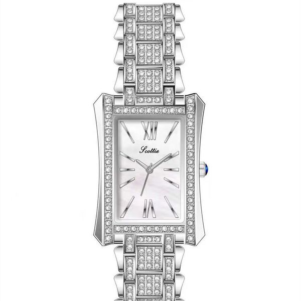 

luxury womens watches designer 2022 all-match fashion ladies watch diamond rectangular quartz waterproof women watch strip nail tide hfh, Slivery;golden