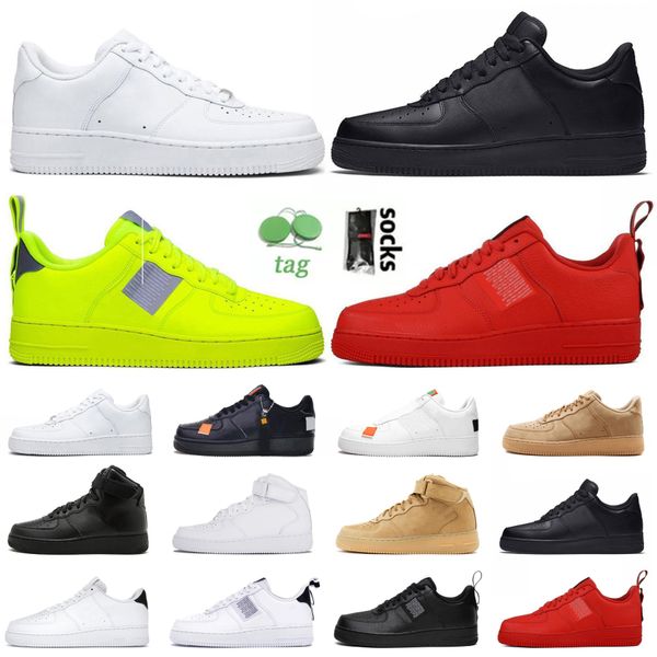

men og shoe sneakers women running shoes af1 fashion triple white utility black mens womens sports outdoor trainers size 36-45