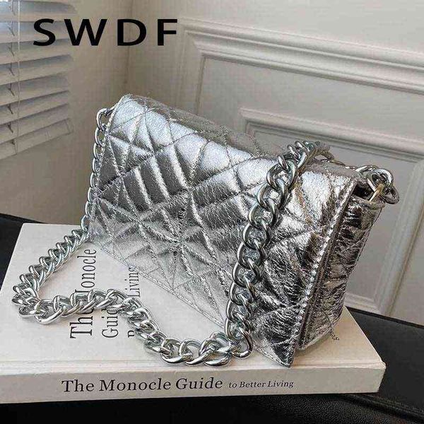 

hbp crossbody bags evening bag ins chic laides silver shoulder small flap women trendy 2022 thick chain soft pu handbags for luxury bolso mu