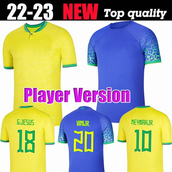 

player version soccer jerseys paqueta brazils 2022 2023 bruno g. coutinho football shirt jesus marcelo pele casemiro brasil maillots vini jr, Black;yellow