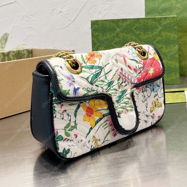 

women flower shoulder bags designer chain strap handbags crossbody wallets canvas handbag 3 sizes cross body purse travel party mini pack fl