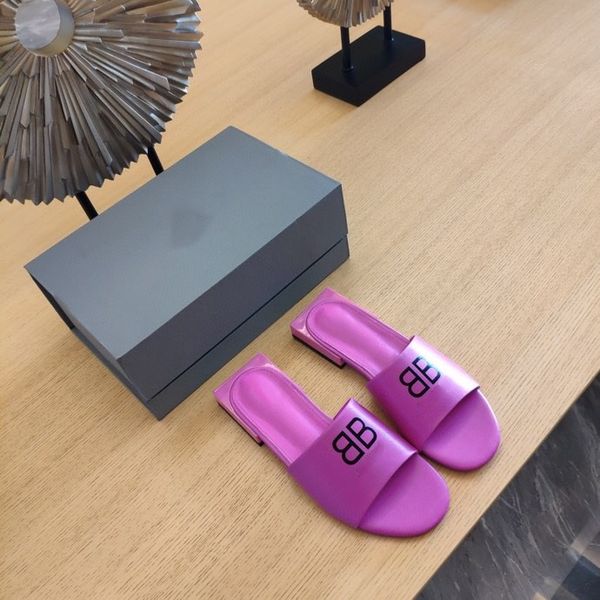 

designer women sandals summer luxury flat slippers fashion beach woman big head letters slipper, Black